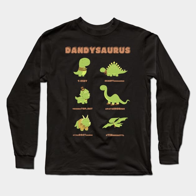 DANDYSAURUS - Dark Version Long Sleeve T-Shirt by AnishaCreations